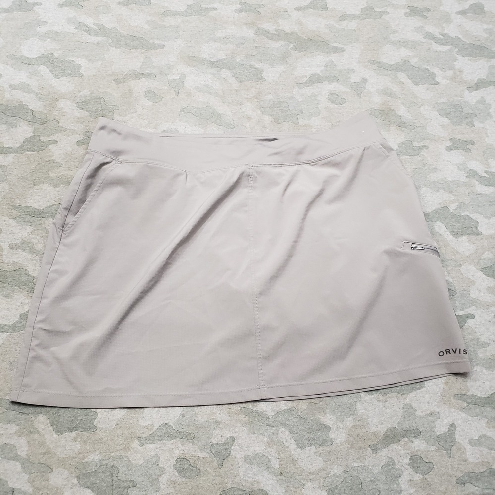 Orvis Skort Womens 2XL Gray‎ Pockets Pull On Outdoors Hiking Tennis Golf